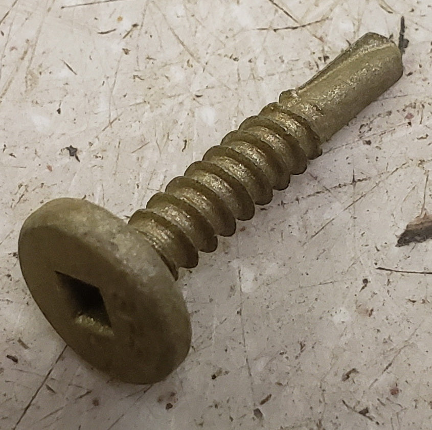 #10-16 x 1" Coated Square Drive Pancake Head Self-Tapping Screws 250-Count - Tan