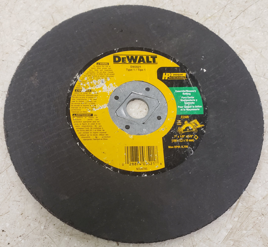 DeWALT DW3521 7 in. x 1/8 in. Masonry Abrasive Saw Blade