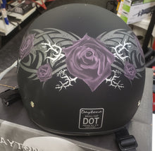 Load image into Gallery viewer, Daytona Helmets Half Skull Cap Motorcycle Helmet [Purple Rose] [M] (D6-PR-M)