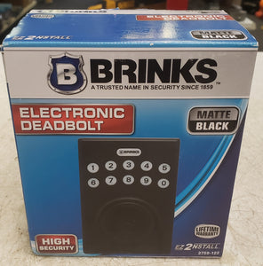 Brinks 2759-122 Matte Black Finish Electronic Keypad Single Cylinder Deadbolt