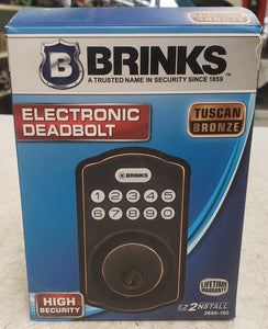 Brinks 2685-150 Tuscan Bronze Finish Electronic Keypad Single Cylinder Deadbolt