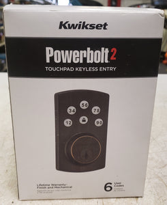 Kwikset 99070-103 Powerbolt2 Venetian Bronze Single Cylinder Keypad Electronic Deadbolt Featuring SmartKey Security