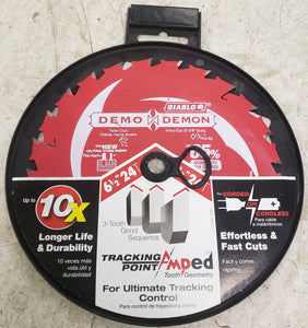 Diablo D0624DR 6-1/2" x 24-Tooth Demo Demon Ultra-Thin Framing/Demolition Circular Saw Blade for Wood