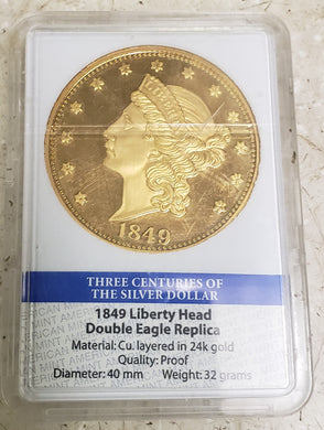 1849 Liberty Head Double Eagle Replica 24K Gold Plated