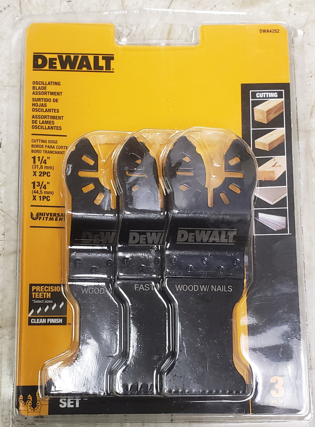 DeWALT DWA4252 3-Pack Multiple Materials Oscillating Tool Blade