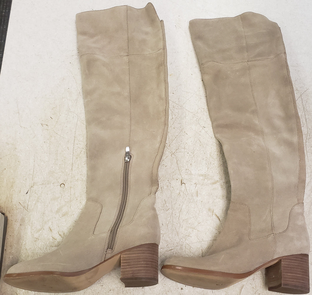 Marc Fisher Escape Women's Round Toe Suede Beige Over-the-Knee Boot Size 6M