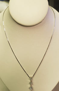 2.33 dwt 14K white gold 20" necklace with 3 diamond pendant