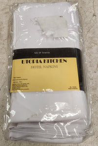 Utopia Kitchen Set of 12 18"x18" Hotel Napkins - White