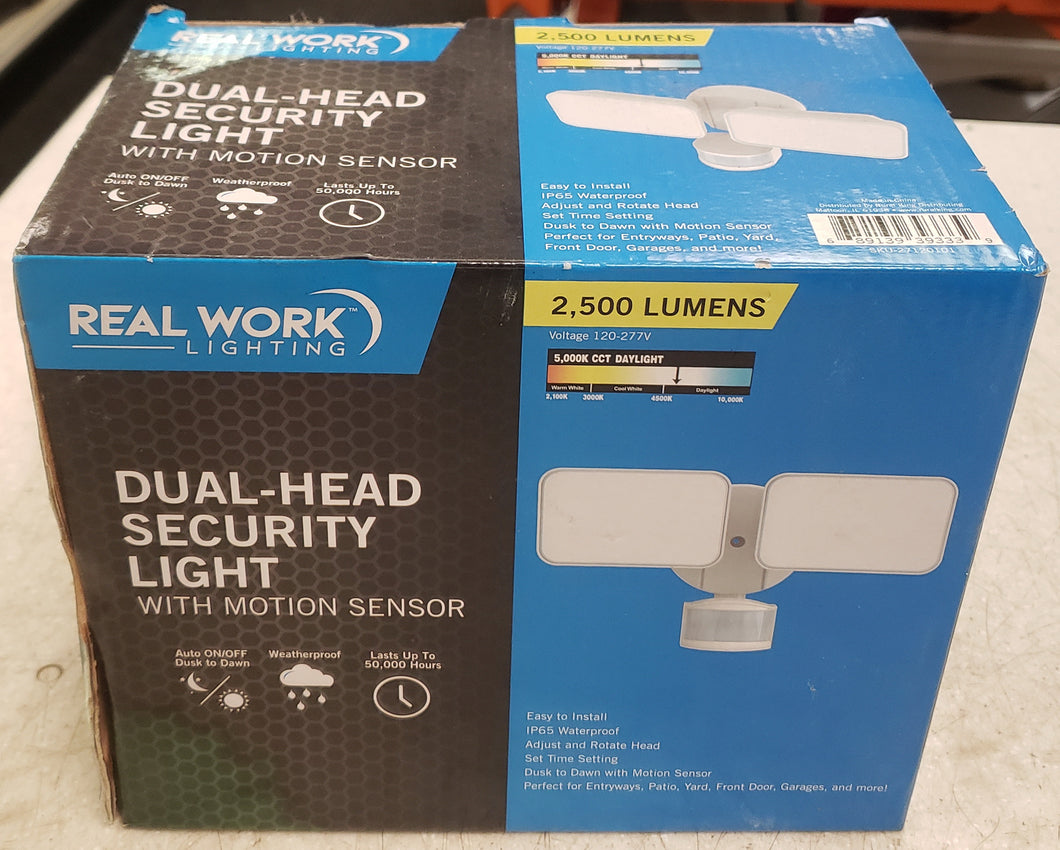 Real Work Lighting White Dual Head Security Light 2500 Lumen - 27120101