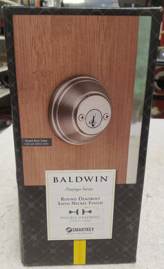 Baldwin 385 RDB 15 SMT CP RCAL Prestige Satin Nickel Double Cylinder Deadbolt