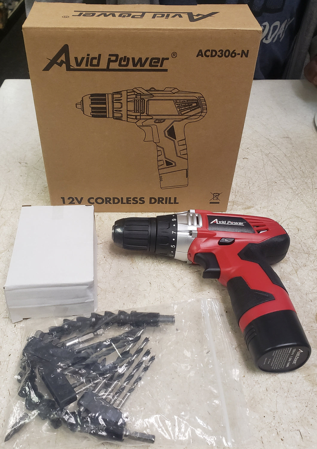 Avid Power ACD306-N 12V Drill Kit with Accessories