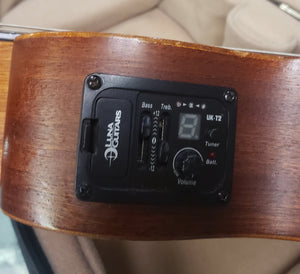 Luna UKE VMS EL Vintage Mahogany Soprano Ukulele A/E - Satin Natural
