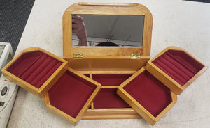 Vintage Mele Oak Jewelry Box