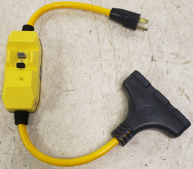 Shock Shield 26020m 15A Inline Portable Class A GFCI w/ 12/3 2' Power Cord Tri-outlet