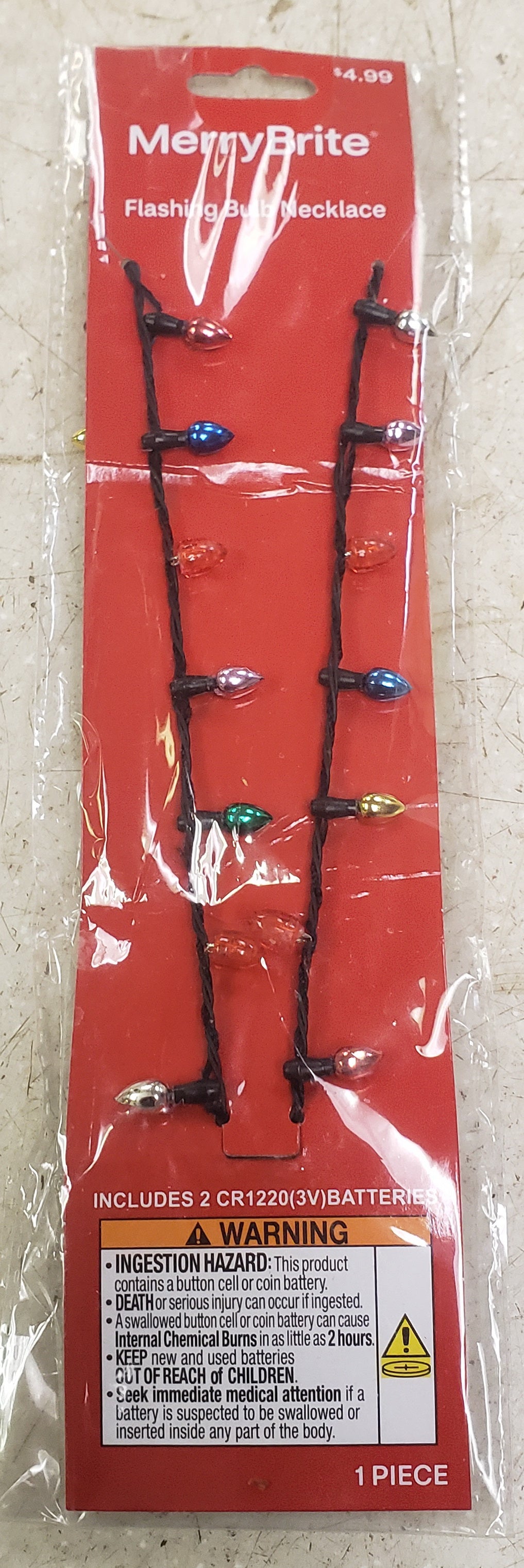 Merry Brite Flashing Bulb Necklace