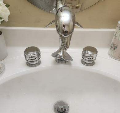 Vintage Brasstech Dolphin 2-Handle Bath Vanity Chrome Faucet