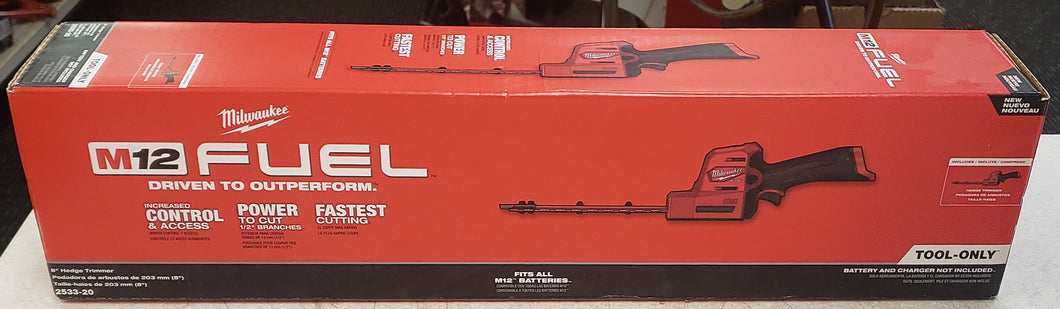 Milwaukee 2533-20 M12 FUEL 8 in. 12V Lithium-Ion Brushless Cordless Battery Hedge Trimmer (Tool-Only)
