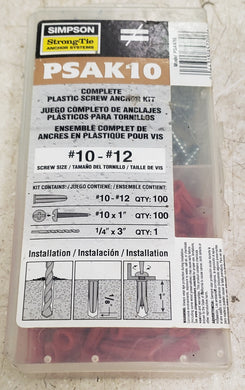 Simpson Strong-Tie PSAK10 #10 - #12 Plastic Screw Anchor