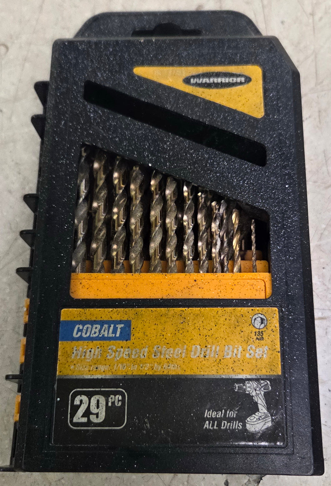 Warrior 61885 29-Piece (-4) 135° Split Point Cobalt Drill Bit Set (missing 4)