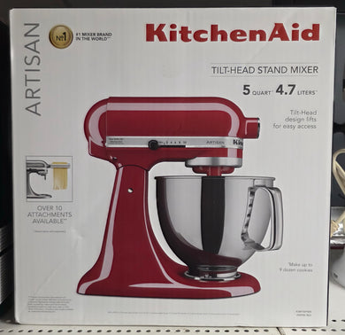 KitchenAid KSM150PSER Artisan Series 5-Quart Tilt-Head Stand Mixer with Pouring Shield - Empire Red