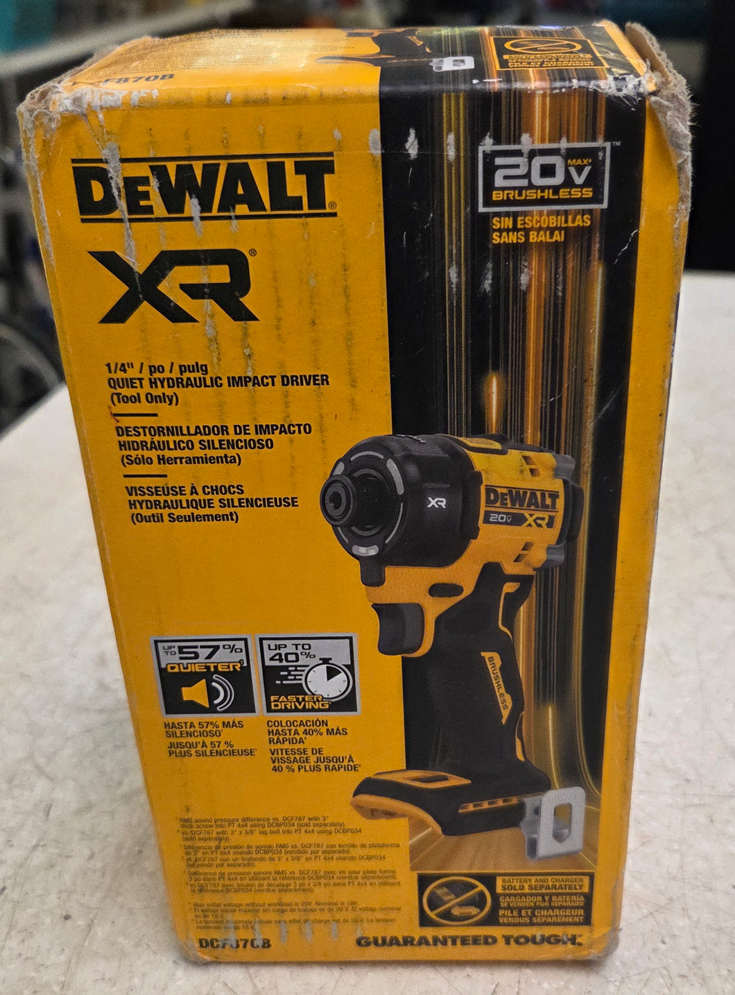 DeWALT DCF870B 20V XR Brushless Cordless 1/4 in. Quiet Hydraulic Impact Driver (Tool-Only)