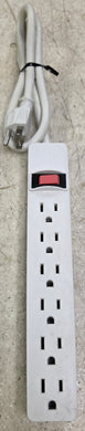 Hyper Tough 6-Outlet Indoor Power Strip, 2.5 ft Extension Cord, UL/ETL Certified - White