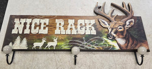 "Nice Rack" Buck Deer 3-Position Coat and Hat Rack