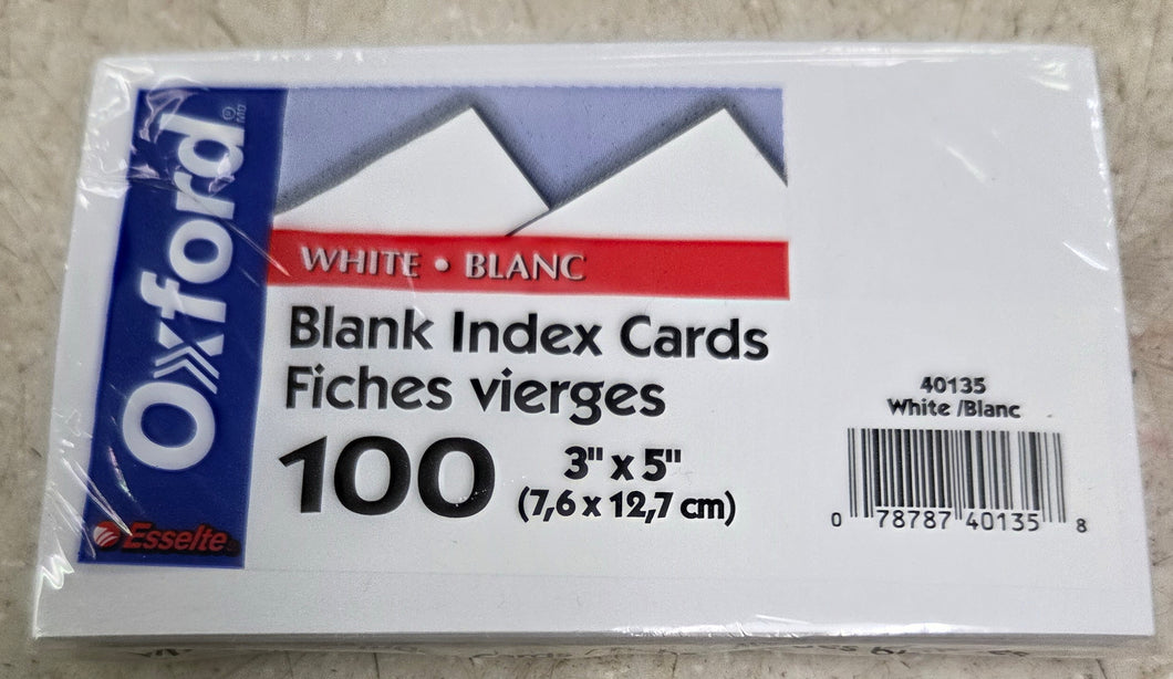 Oxford 40135 Blank Index Cards, 3