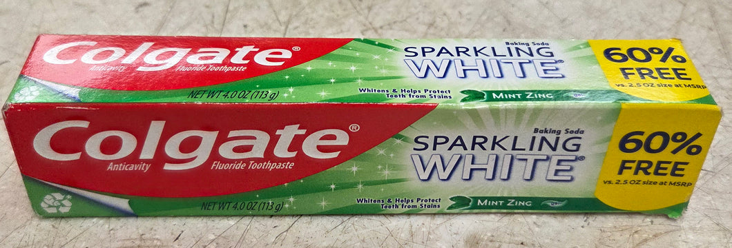Colgate Baking Soda Sparkling White Mint Zing Toothpaste 4 oz