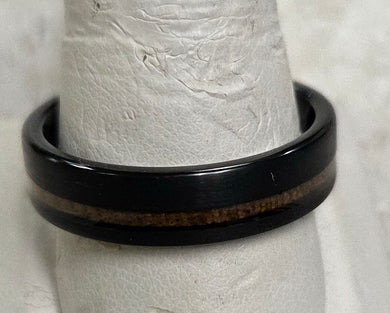 Tungsten Carbide Ring - Black with Gold - size 11-3/4