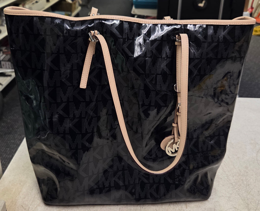 Michael Kors Jet Set Logo Tote - Black/Tan