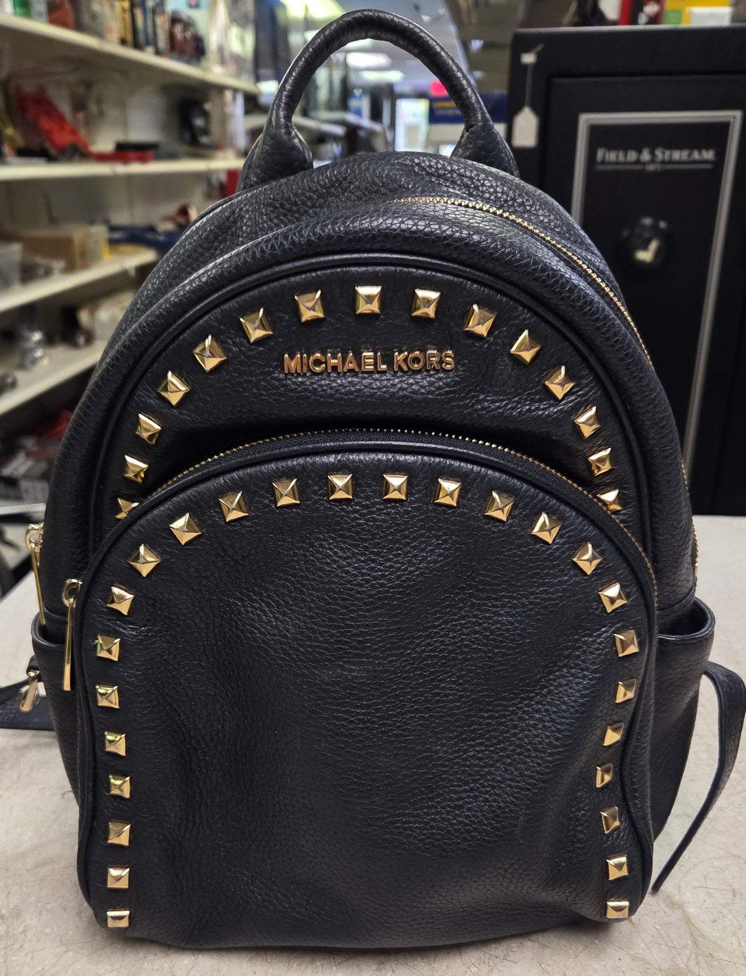 Michael Kors Abbey Pebbled Leather Backpack - Black