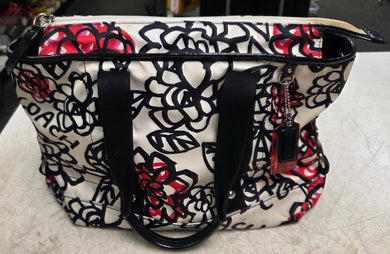 Coach Poppy Grafitti Floral Purse - White/Black/Red