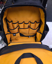 Load image into Gallery viewer, DeWALT DWST560102 Polyester 7.75-in W x 18.75-in D x 13.75-in L Zippered Backpack - Black/Yellow