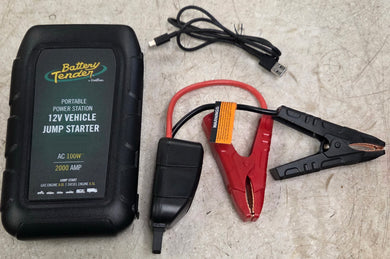 Deltran Battery Tender 030-2040-WH 2000 AMP Lithium Jump Starter -16000mAh Portable Power Station with 100 Watt Inverter - 3 Fast USB Charging Ports