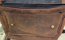Load image into Gallery viewer, Brown Leather Messenger Bag for Laptop/Brief Case (strap damaged) (10.5" H x 15.5" W x 4.5" D)