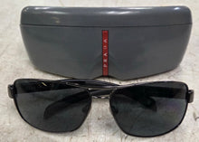 Load image into Gallery viewer, Prada Sunglasses Polarized 65-14-125 Navigator Gunmetal Blk/Grey SPS54I 5AV-5Z1