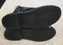 Load image into Gallery viewer, Charlotte Russe Black Vegan Patent Leather Combat Boots - size 10