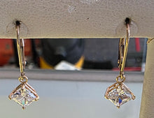 Load image into Gallery viewer, .89 dwt 14K gold earrings with cz