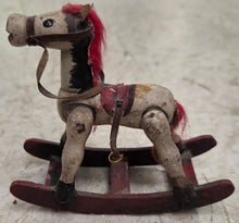 Load image into Gallery viewer, Vintage Enesco Miniature Wooden Rocking Horse