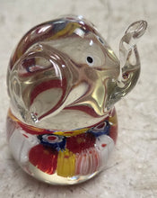 Load image into Gallery viewer, Vintage Murano Style Miniature Elephant Art Glass Millefiori Paperweight