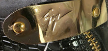 Load image into Gallery viewer, Giuseppe Zanotti COBY High Top Leather Sneakers - Black with Gold size 6.5