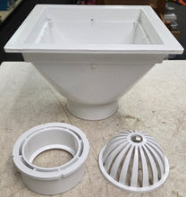 Load image into Gallery viewer, Canplas 394718 9" Square Endura Standard PVC Floor Sink with 3" Hub - White