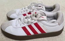 Load image into Gallery viewer, Adidas VL Court 3.0 Cloud White / Better Scarlet Sneakers - size 9.5