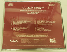 Load image into Gallery viewer, 1982 Al Jolson Jolson Sings! Classics By An American Singing Legend CD