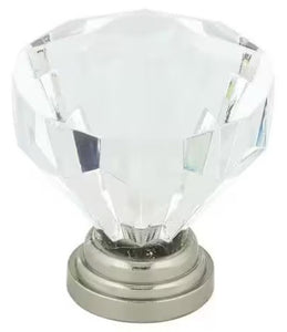 Richelieu Hardware Montreuil Collection 1-1/4" (32 mm) Vintage Crystal and Brushed Nickel Round Cabinet Knob