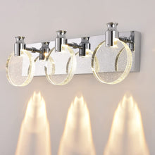 Load image into Gallery viewer, Dahanwan KT8603-4 4-Light LED Crystal Glass Stainless Steel Bathroom Vanity Light