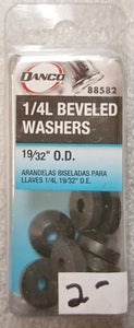 Danco 88582 1/4L Rubber Beveled Washer, 19/32" OD, 10-Pack