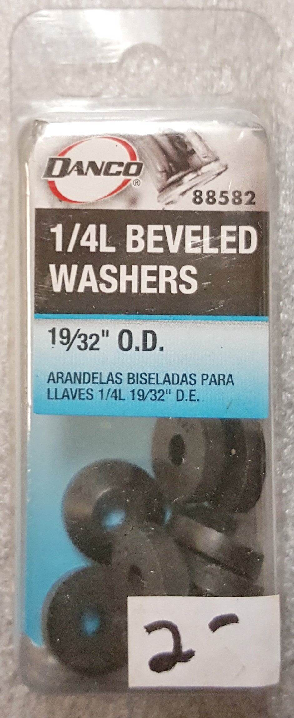 Danco 88582 1/4L Rubber Beveled Washer, 19/32