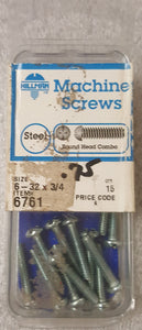 Hillman 6761 6-32x3/4" machine screws QTY 15